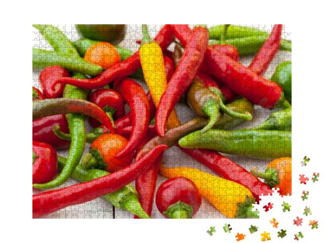 Hot Chili Peppers in the Basket... Jigsaw Puzzle with 1000 pieces