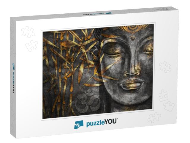 Bodhisattva Buddha - Digital Art Collage Combined with Wa... Jigsaw Puzzle