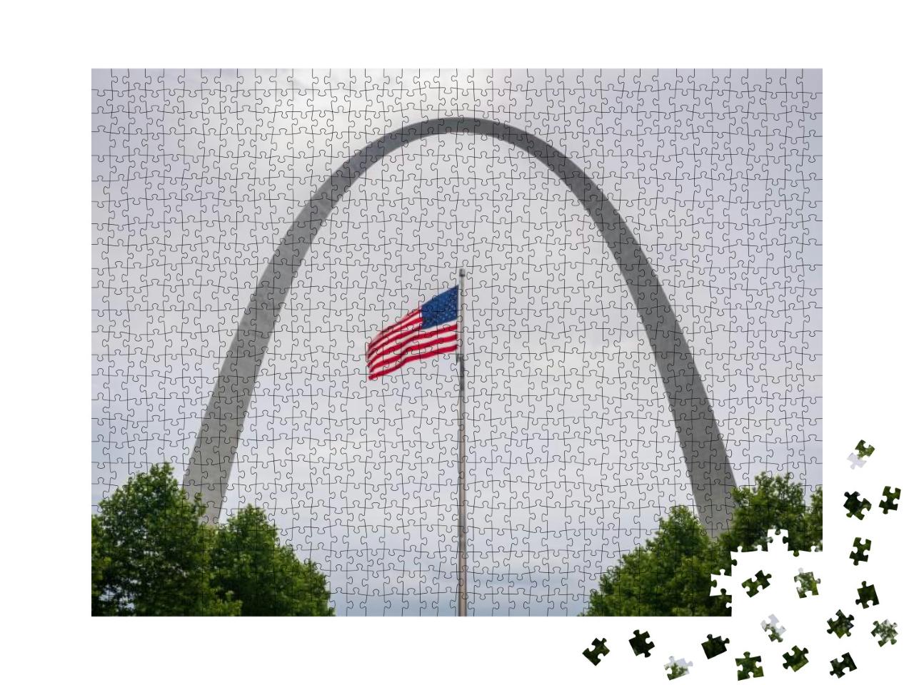 Gateway Arch National Park in St. Louis with the American... Jigsaw Puzzle with 1000 pieces