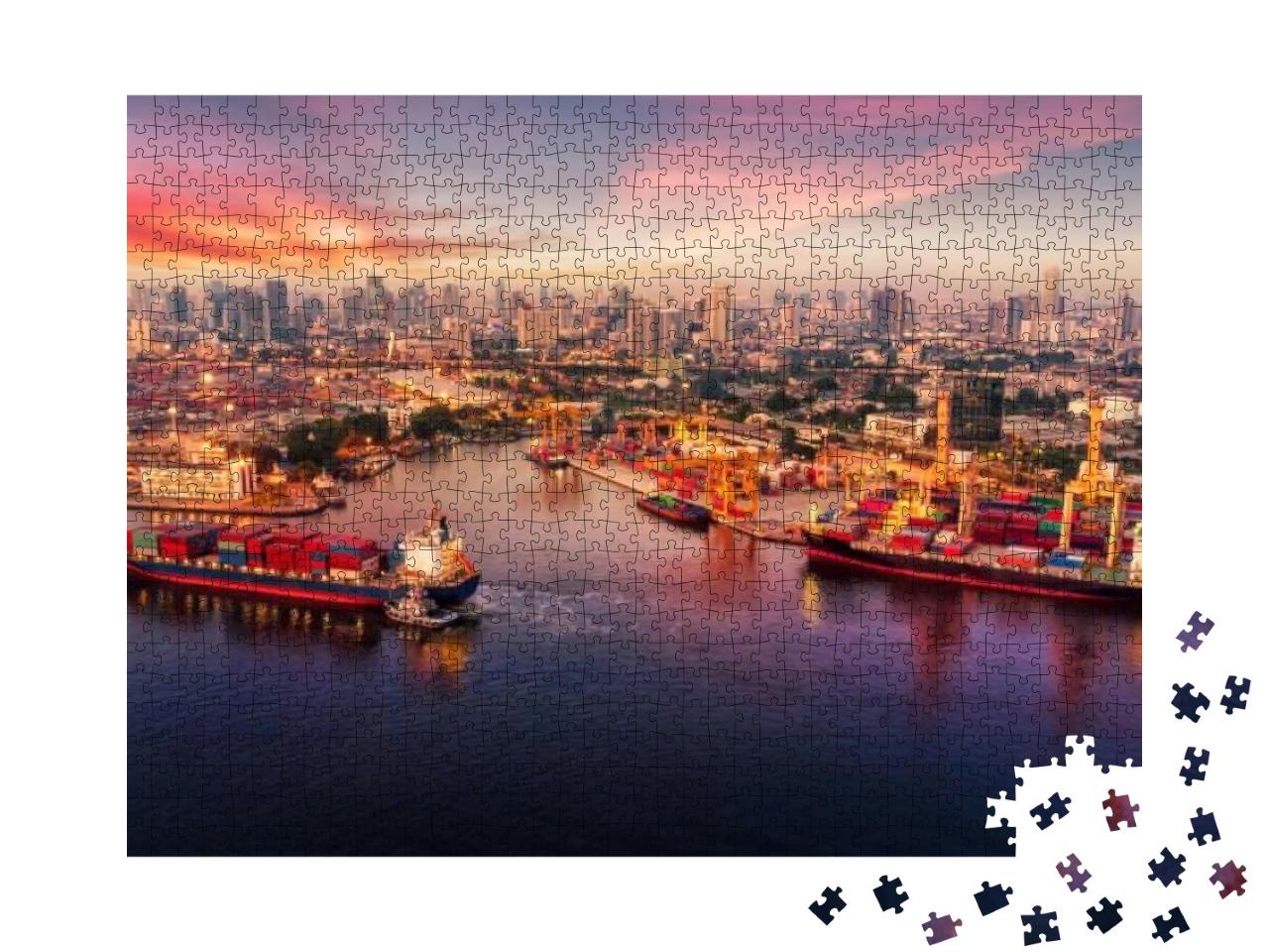 Logistics & Transportation of Container Cargo Ship & Carg... Jigsaw Puzzle with 1000 pieces