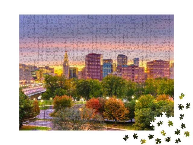 Hartford, Connecticut, USA Downtown Skyline... Jigsaw Puzzle with 1000 pieces