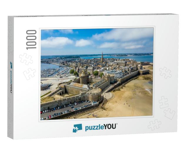 Aerial View of the Saint Malo, City of Privateers - in Br... Jigsaw Puzzle with 1000 pieces