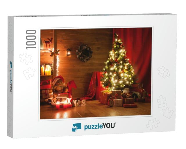 Christmas & New Year Decorated Interior Room. Holiday Dec... Jigsaw Puzzle with 1000 pieces