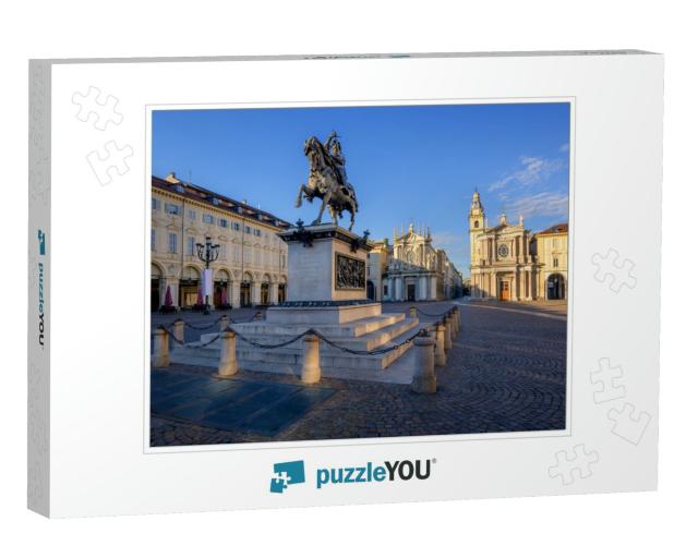 Piazza San Carlo & the Bronze Monument of Emmanuel Philib... Jigsaw Puzzle