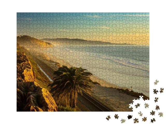 Sunset & Marine Layer At the Terry Pine Beach, San Diego... Jigsaw Puzzle with 1000 pieces