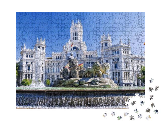 Cibeles Fountain in Madrid, Spain... Jigsaw Puzzle with 1000 pieces