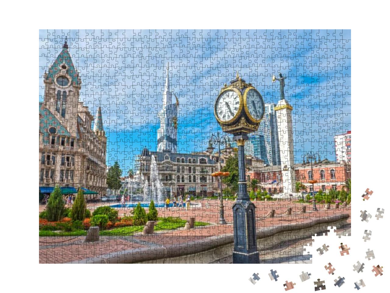 Cityscape with Beautiful Architecture. Europe Square in B... Jigsaw Puzzle with 1000 pieces