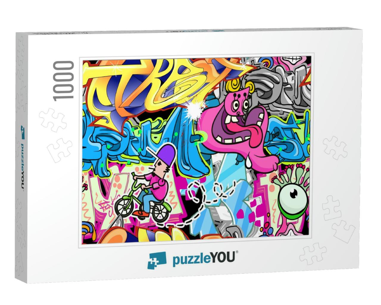 Graffiti Wall Urban Art Seamless Background... Jigsaw Puzzle with 1000 pieces