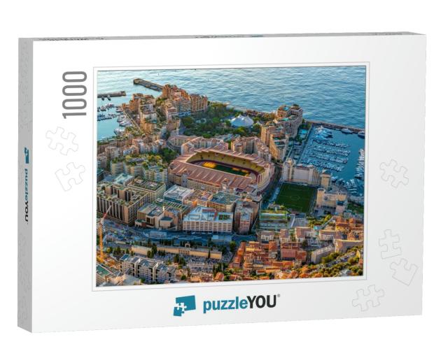 Aerial View of Stadium of Monaco At Sunrise, View from La... Jigsaw Puzzle with 1000 pieces