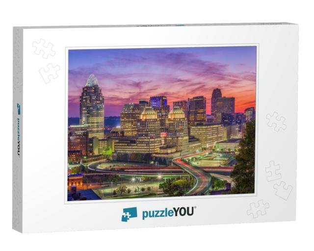 Cincinnati, Ohio, USA Skyline After Sunset... Jigsaw Puzzle