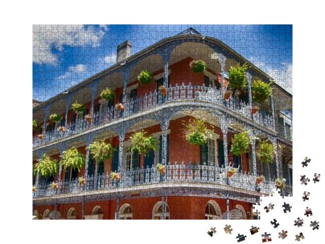 Old New Orleans Building with Balconies... Jigsaw Puzzle with 1000 pieces