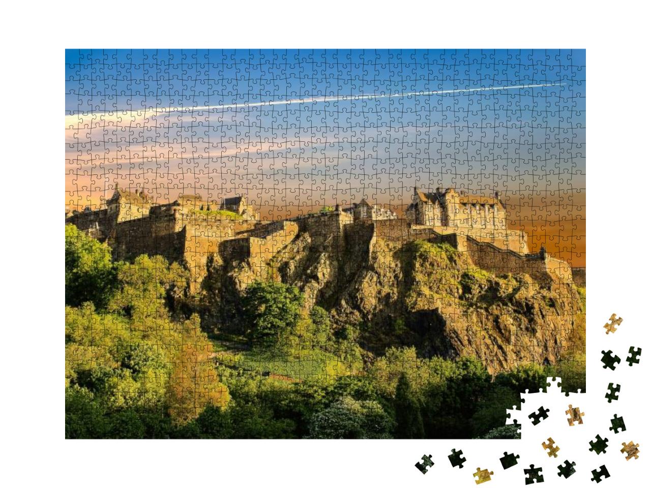 Edinburgh Castle At Sunset. Historic Fortress Which Domin... Jigsaw Puzzle with 1000 pieces