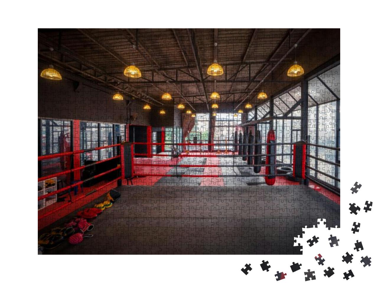 Kickboxing Gym, Nobody in Boxing Sport Club & Fitness Cen... Jigsaw Puzzle with 1000 pieces