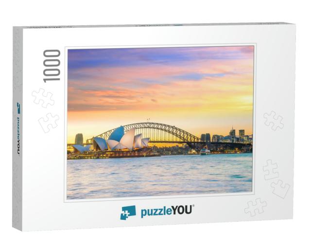 Downtown Sydney Skyline in Australia At Twilight... Jigsaw Puzzle with 1000 pieces