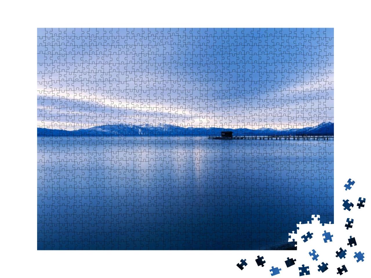Lake Tahoe Winter Landscape Photograph At Sunrise... Jigsaw Puzzle with 1000 pieces