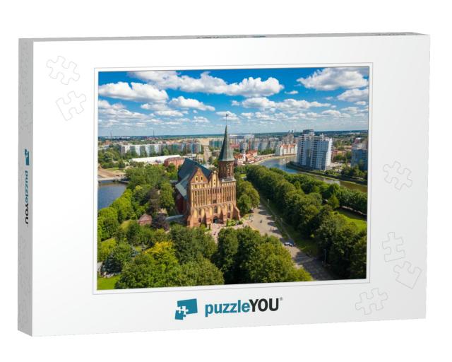 Aerial Cityscape of Kant Island in Kaliningrad, Russia At... Jigsaw Puzzle