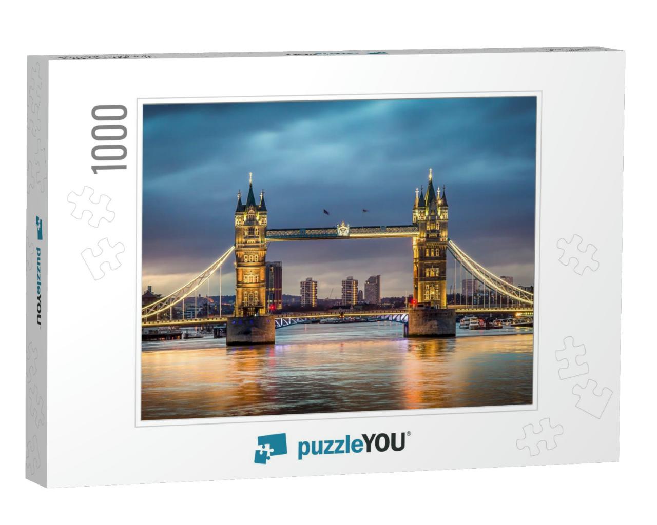 Tower Bridge with Reflections in the Thames At Sunset... Jigsaw Puzzle with 1000 pieces