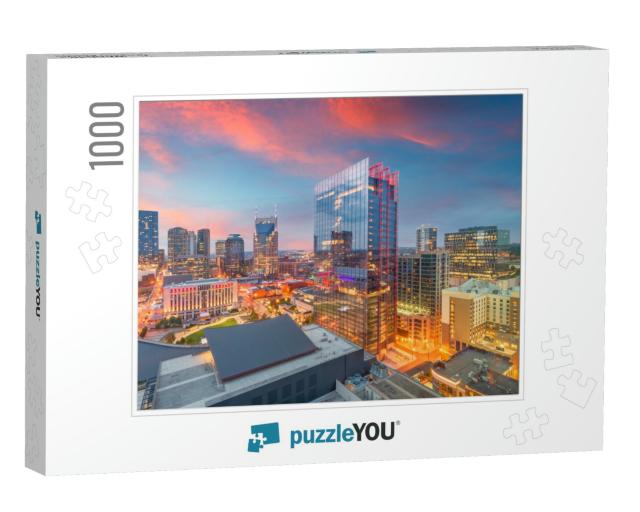 Nashville, Tennessee, USA Downtown Cityscape At Dusk... Jigsaw Puzzle with 1000 pieces
