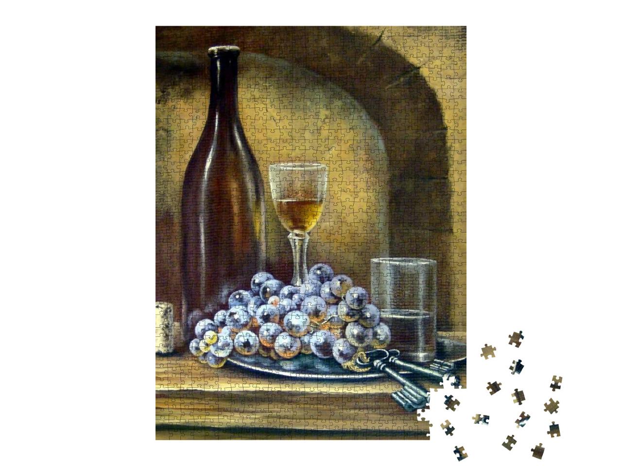 Oil Painting, Classical Still Life in the Old Style... Jigsaw Puzzle with 1000 pieces