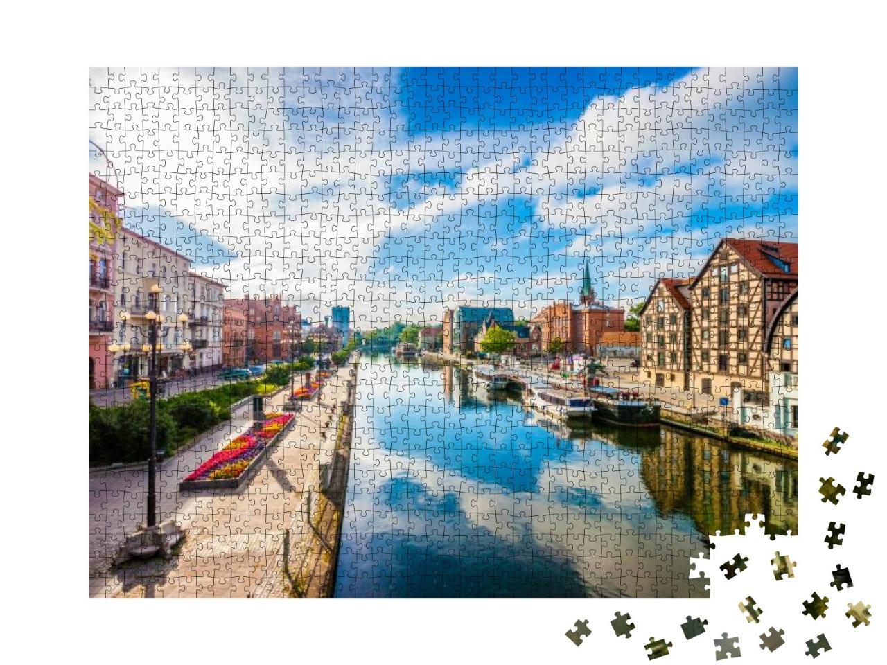 Old Town & Granaries by the Brda River. Bydgoszcz, Poland... Jigsaw Puzzle with 1000 pieces