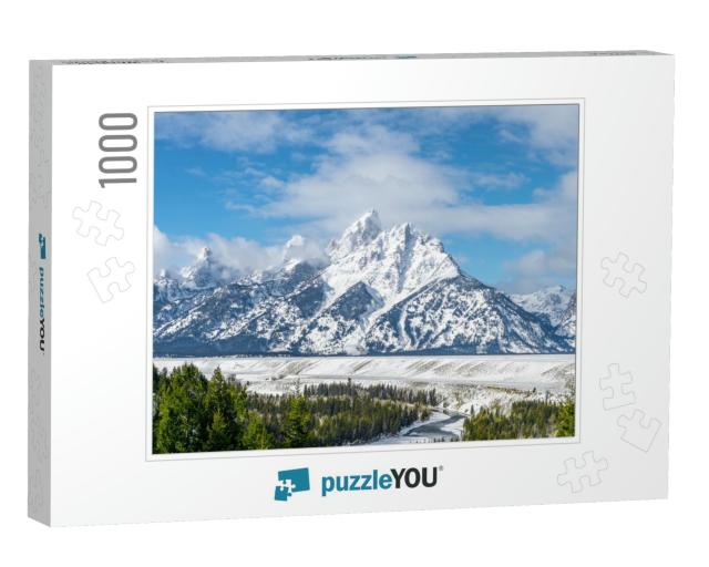 Winter Landscape in the Grand Teton National Park, Wyomin... Jigsaw Puzzle with 1000 pieces