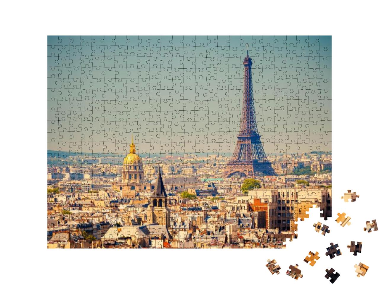 View on Eiffel Tower, Paris, France... Jigsaw Puzzle with 500 pieces
