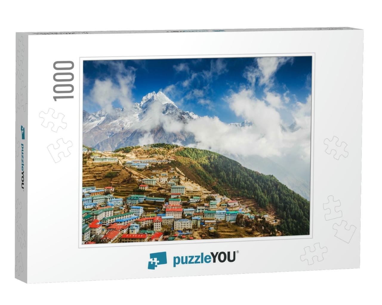 Namche Bazar & Mount Thamserku, Everest Base Camp Trek, K... Jigsaw Puzzle with 1000 pieces