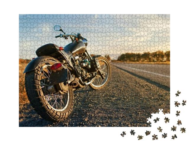 Freedom. Motorbike Under Sky... Jigsaw Puzzle with 1000 pieces