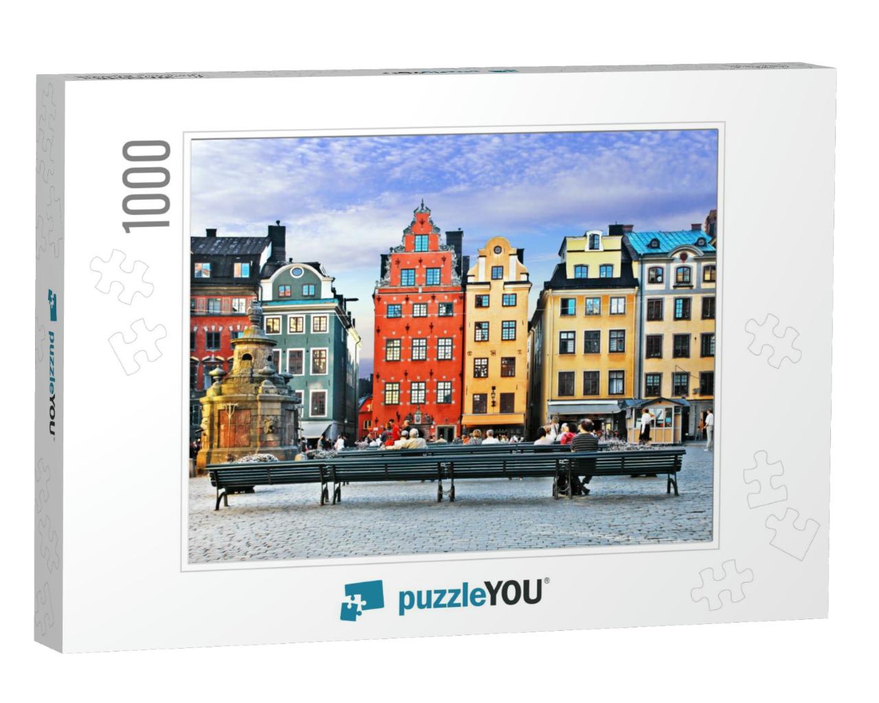 Old Town of Stockholm - Popular Touristic Attraction. Swe... Jigsaw Puzzle with 1000 pieces