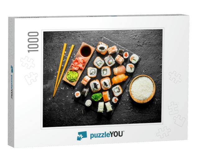 The Range of Different Types of Sushi, Rolls & Maki with... Jigsaw Puzzle with 1000 pieces