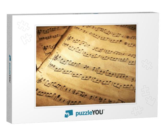 Time-Stained Sheet Music Jigsaw Puzzle
