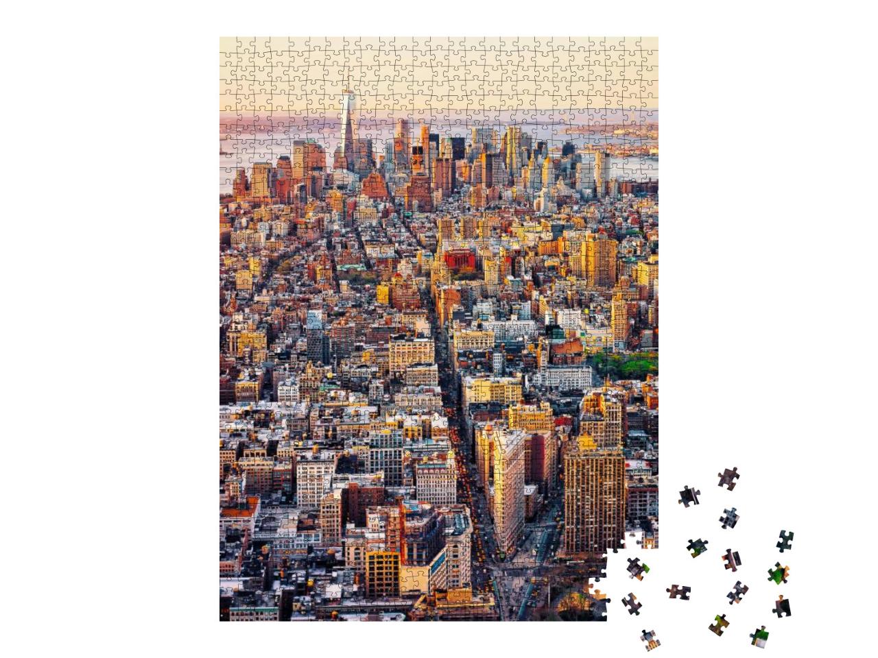 Aerial Panoramic View on Skyline with Skyscrapers in Down... Jigsaw Puzzle with 1000 pieces
