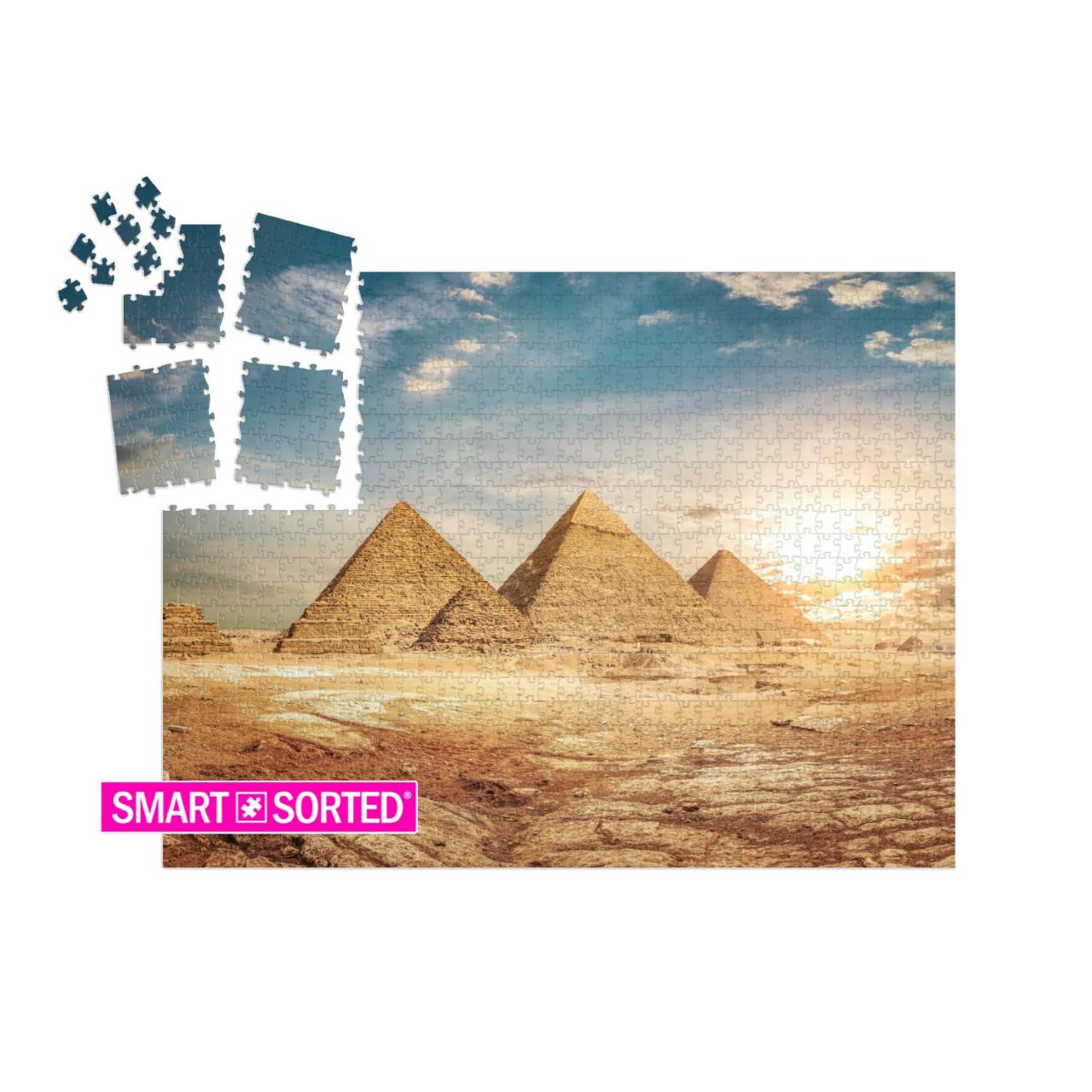 Egyptian Pyramids in Sand Desert & Sky... | SMART SORTED® | Jigsaw Puzzle with 1000 pieces