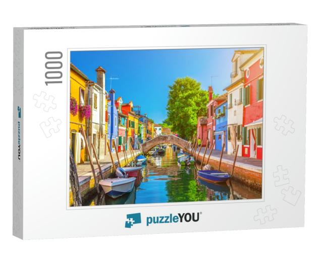 Colorful Houses of Burano Island. Multicolored Buildings... Jigsaw Puzzle with 1000 pieces