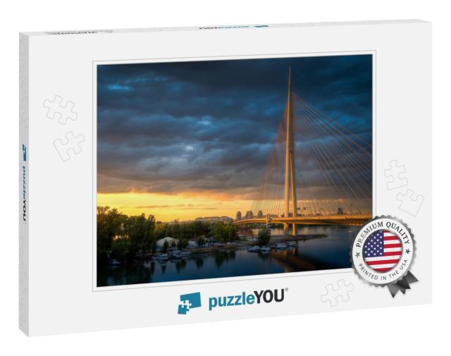 Suspension Bridge in Belgrade - Most Name Adi... Jigsaw Puzzle
