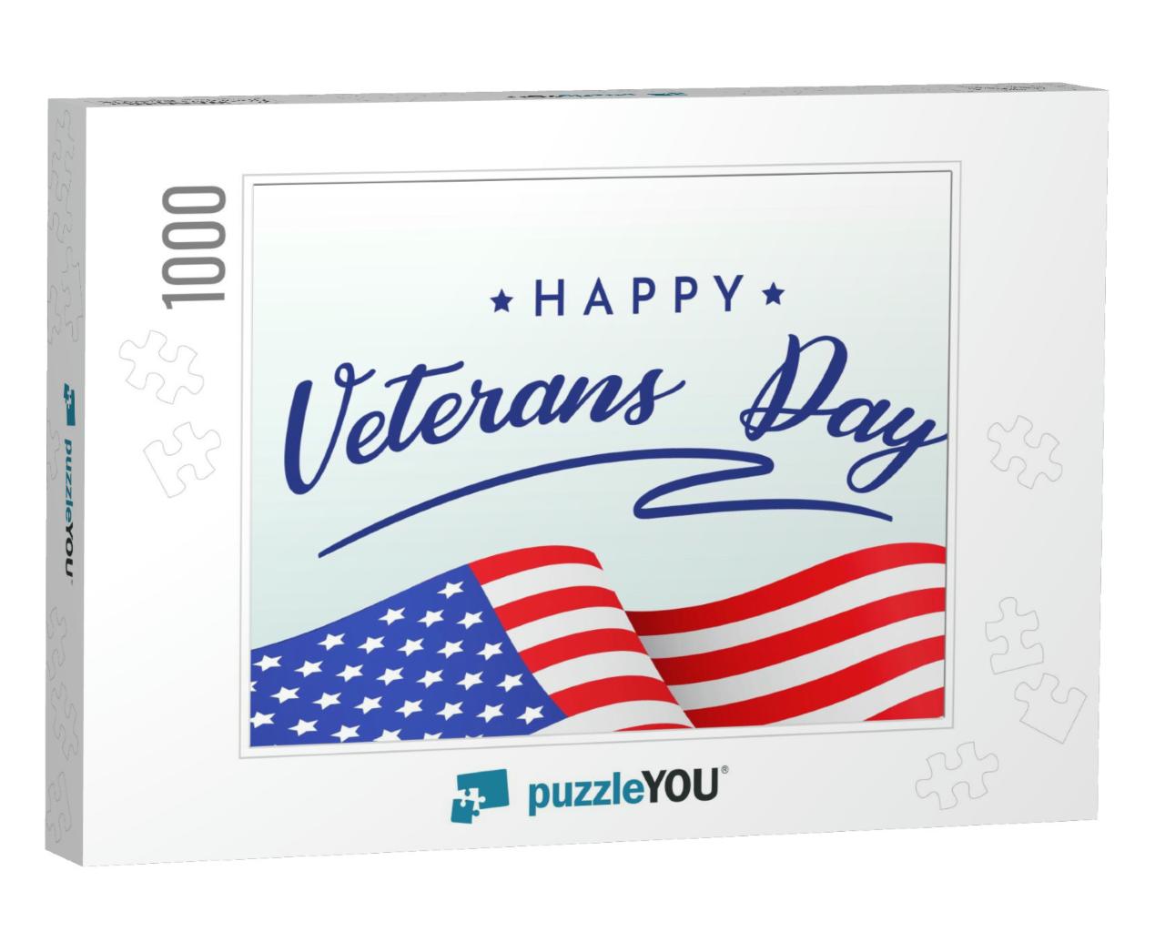 Happy Veterans Day, Banner, Poster, Card with Congratulat... Jigsaw Puzzle with 1000 pieces