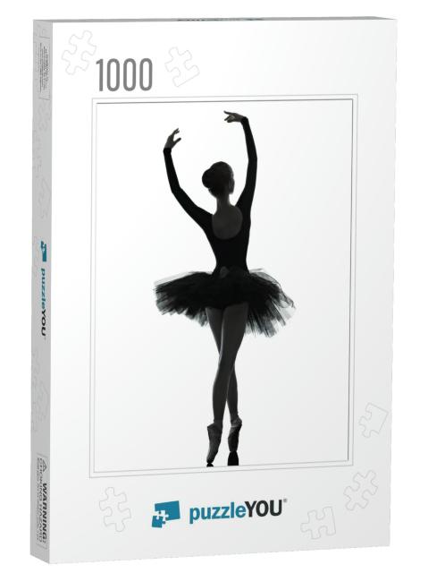 One Caucasian Young Woman Ballerina Ballet Dancer Dancing... Jigsaw Puzzle with 1000 pieces