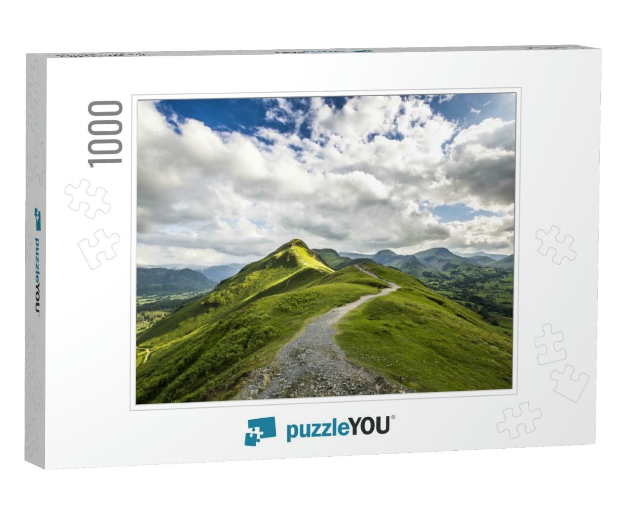 View of Catbells Hill Top in Lake District, England... Jigsaw Puzzle with 1000 pieces