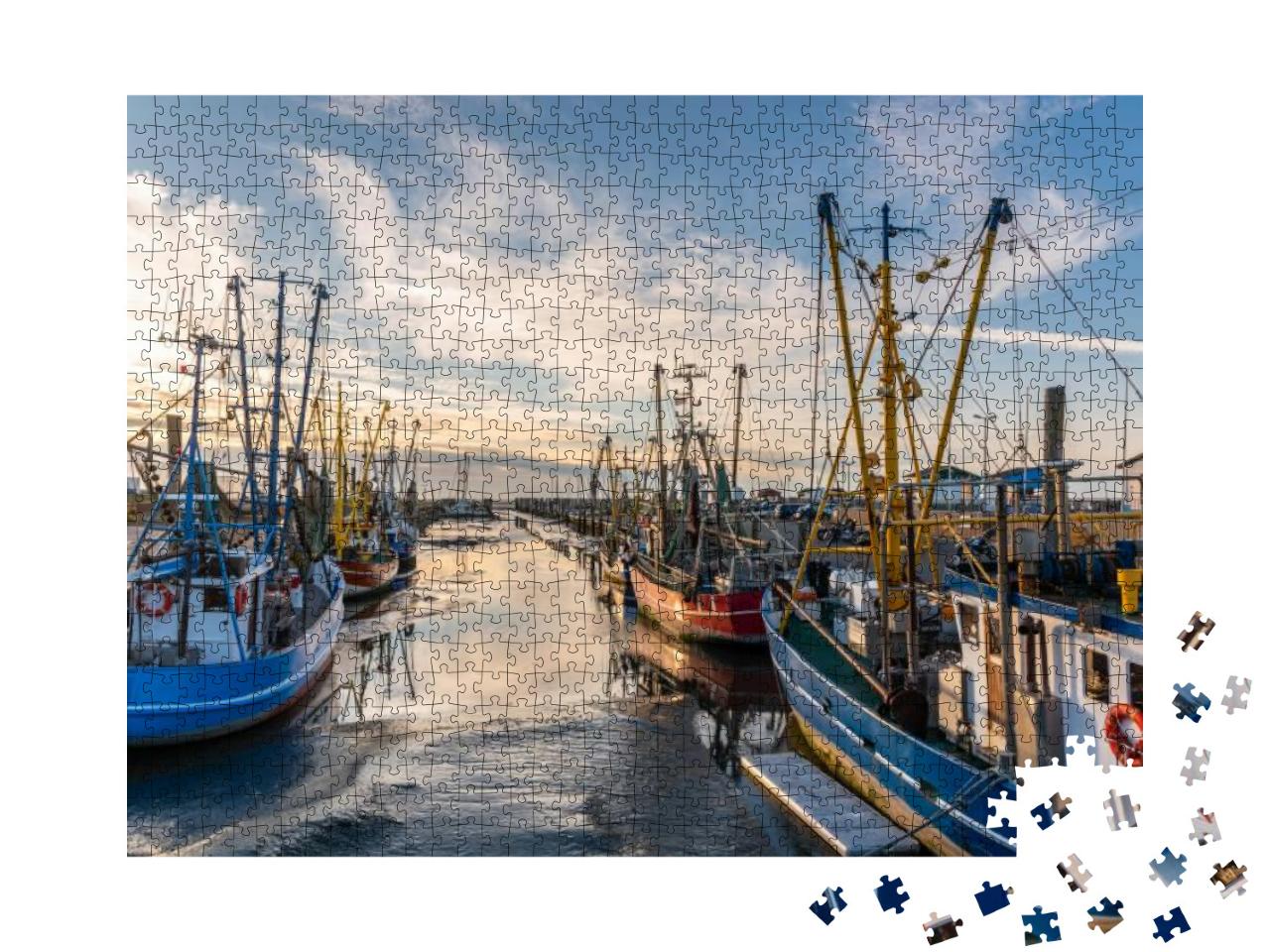 Fishing Boats & Shrimp Boats in the Old Fishing Port of D... Jigsaw Puzzle with 1000 pieces