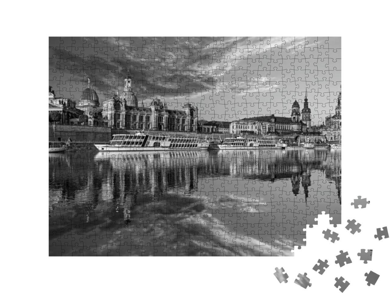 Beautiful Dresden City Skyline At Elbe River & Augustus B... Jigsaw Puzzle with 500 pieces