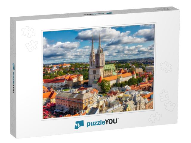 The Zagreb Cathedral on Kaptol. Aerial View of the Centra... Jigsaw Puzzle