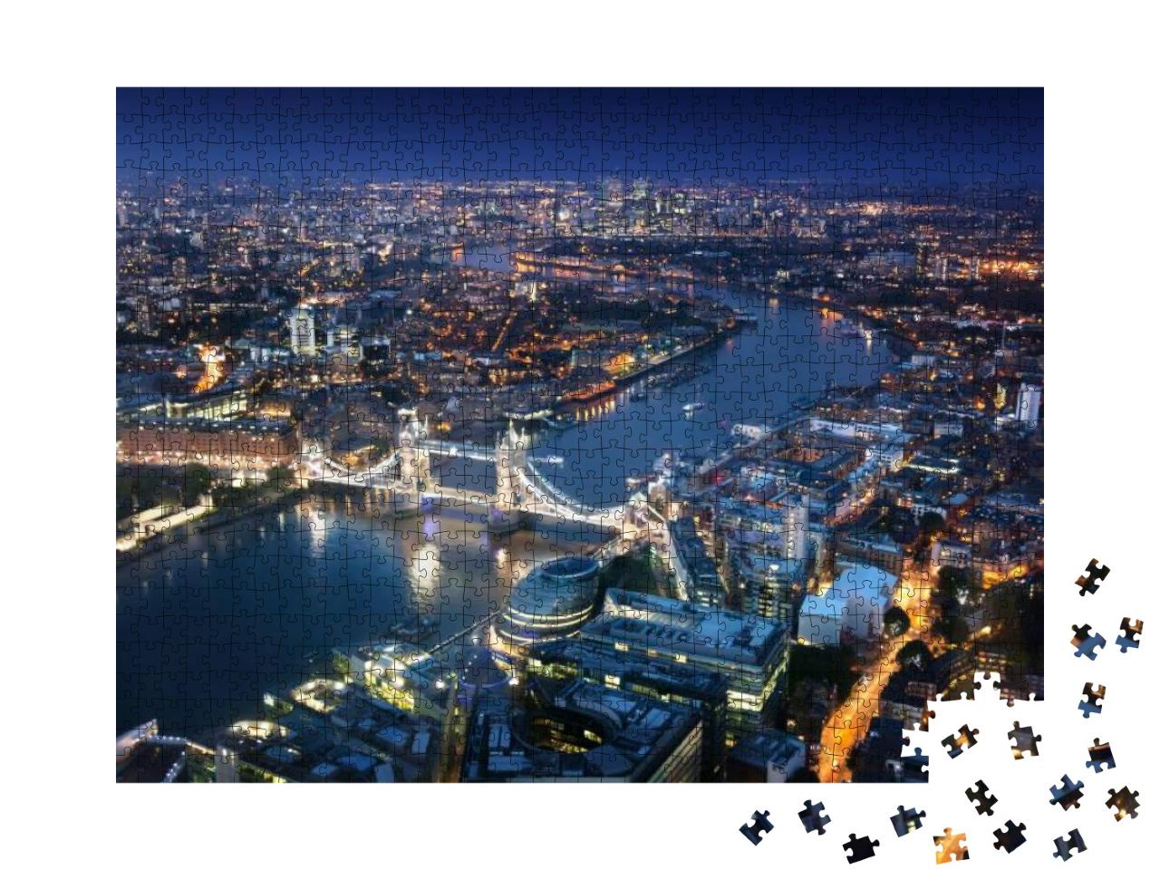 London At Night with Urban Architectures & Tower Bridge... Jigsaw Puzzle with 1000 pieces