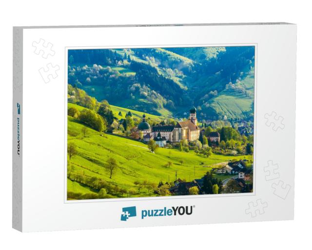 Beautiful Countryside Mountain Landscape with a Monastery... Jigsaw Puzzle