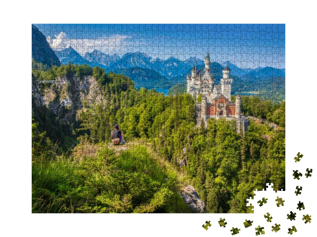 Young Man Sitting on a Cliff Enjoying the View on Famous... Jigsaw Puzzle with 1000 pieces