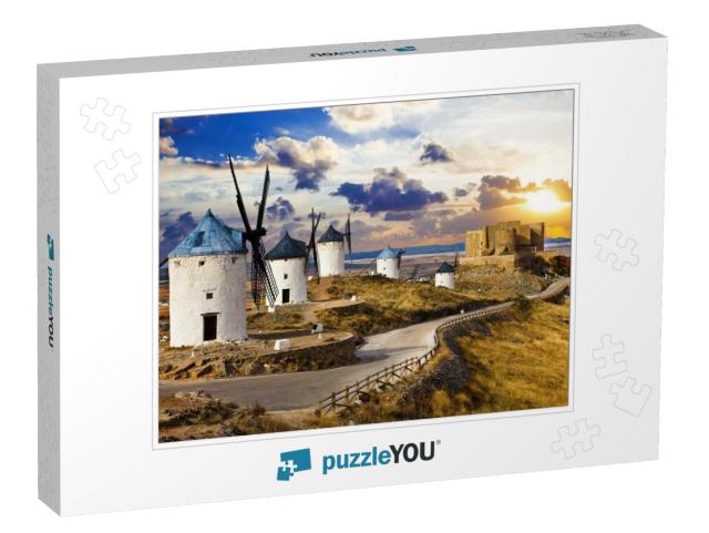 Windmills of Don Quixote. Cosuegra, Spain... Jigsaw Puzzle