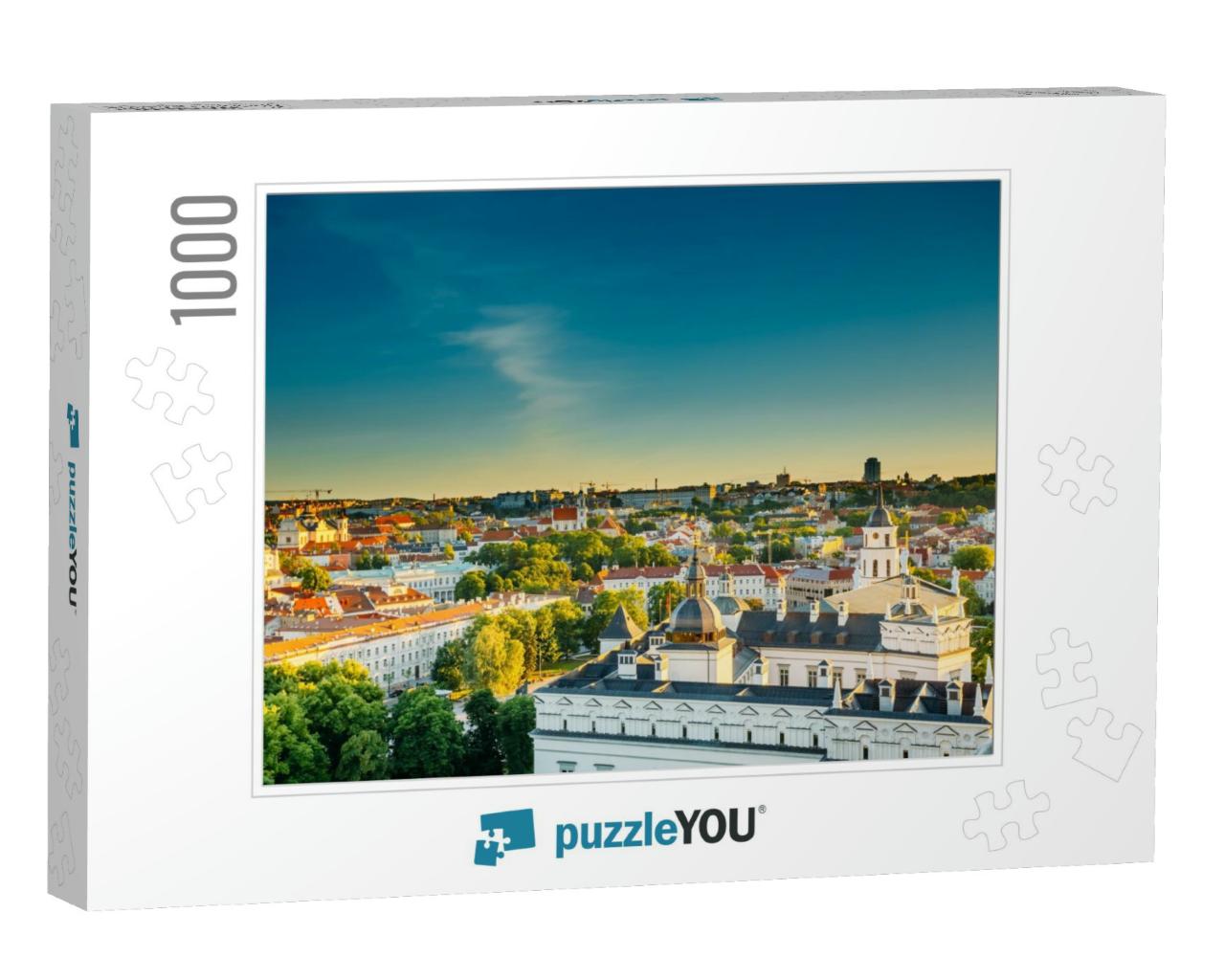 Sunset Sunrise Cityscape of Vilnius, Lithuania in Summer... Jigsaw Puzzle with 1000 pieces
