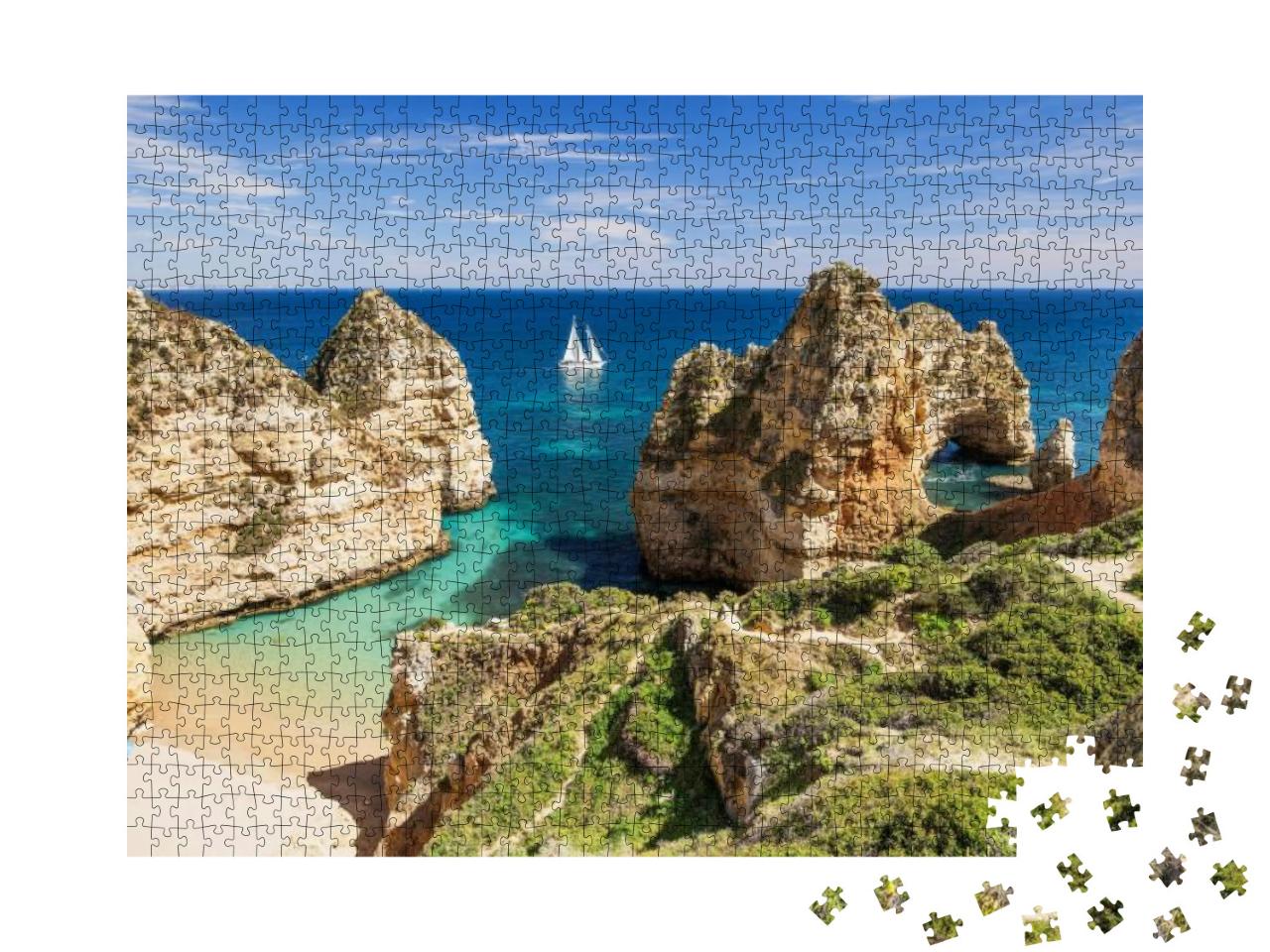 Beautiful Bay Near Lagos Town, Algarve Region, Portugal... Jigsaw Puzzle with 1000 pieces