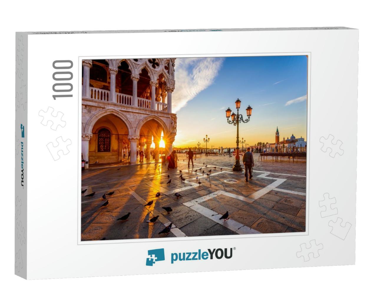 Sunrise View of Piazza San Marco, Doges Palace Palazzo Du... Jigsaw Puzzle with 1000 pieces