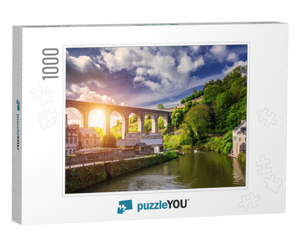 The Picturesque Medieval Port of Dinan on the Rance Estua... Jigsaw Puzzle with 1000 pieces