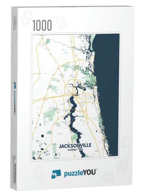 Jacksonville - Florida Map. Jacksonville - Florida Road M... Jigsaw Puzzle with 1000 pieces